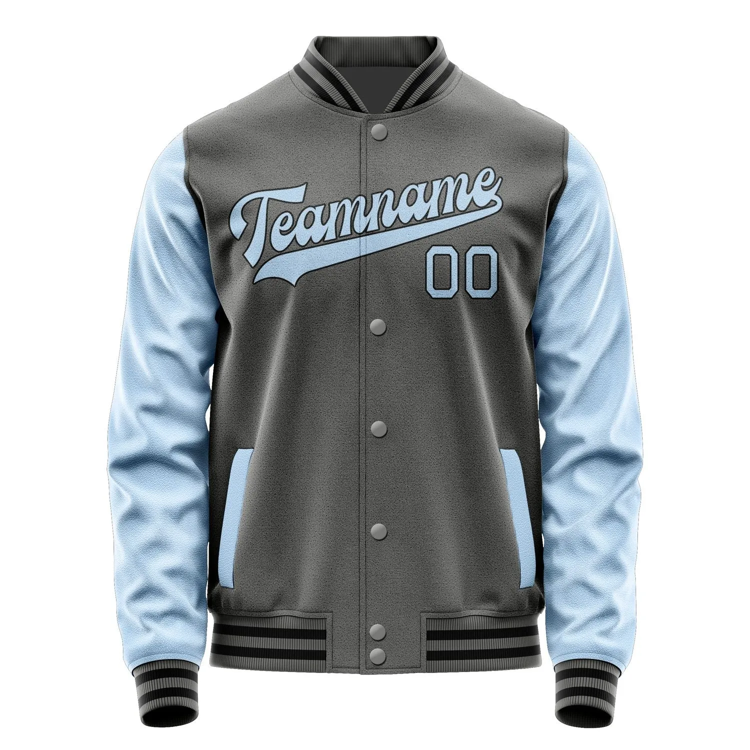 Custom Dark Grey Light Blue Jacket