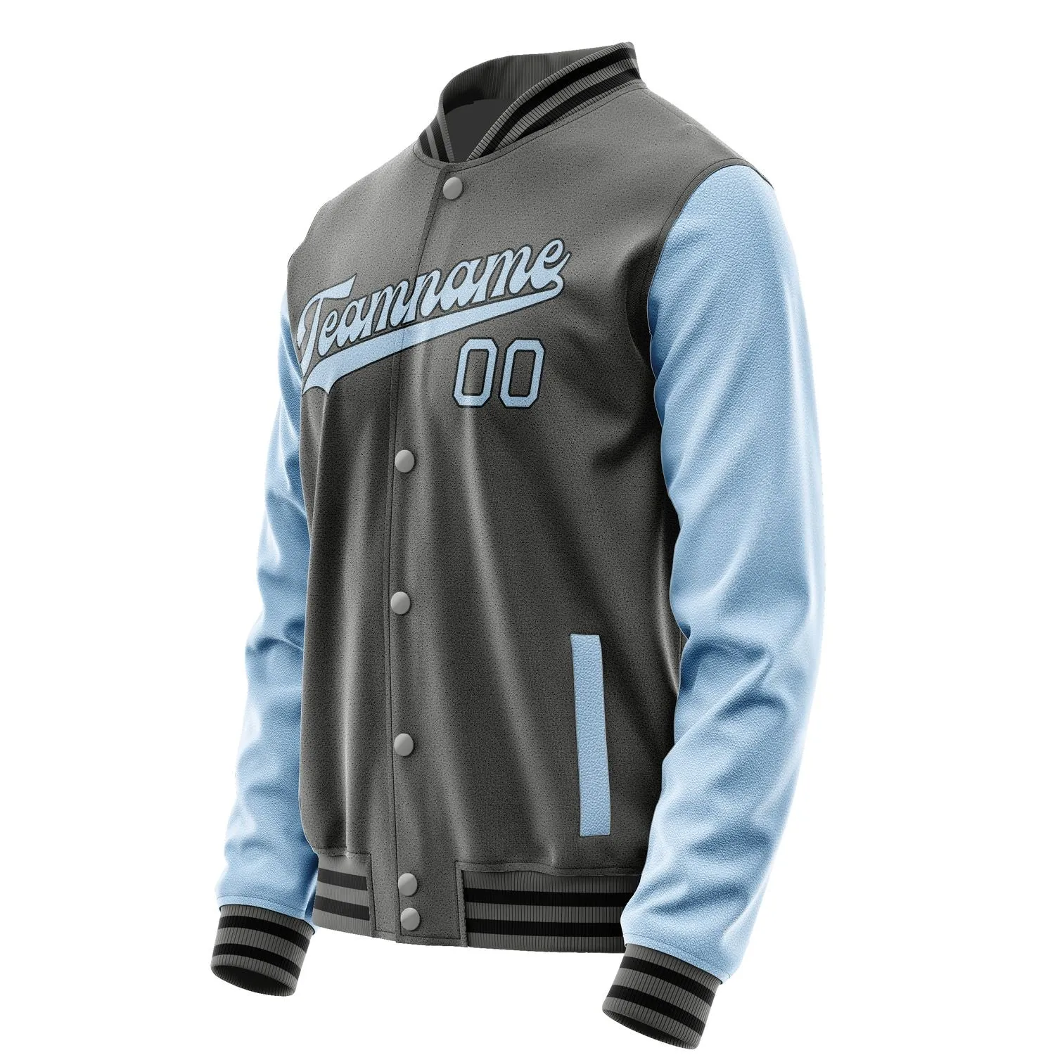 Custom Dark Grey Light Blue Jacket