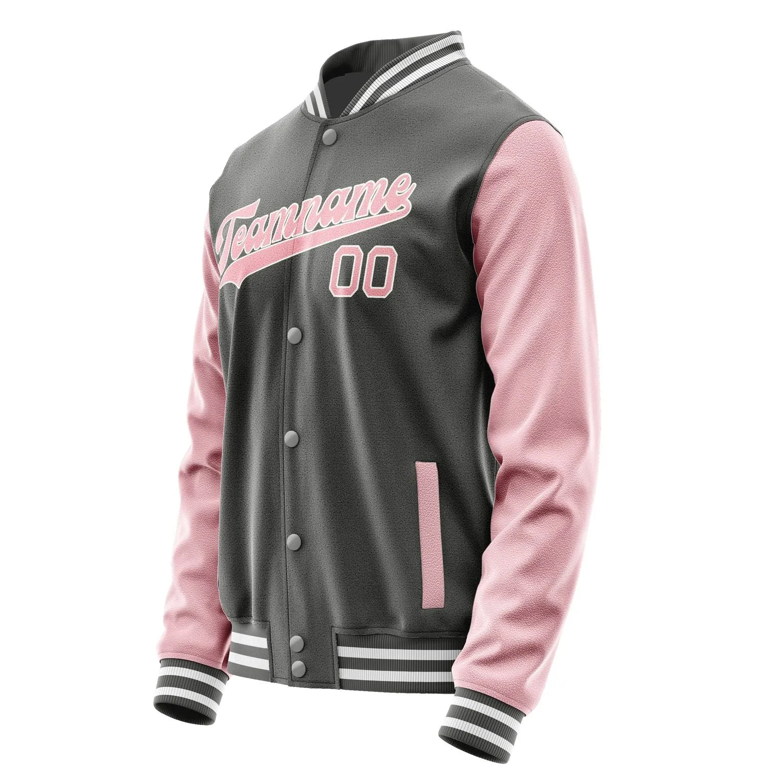 Custom Dark Grey Light Pink Jacket