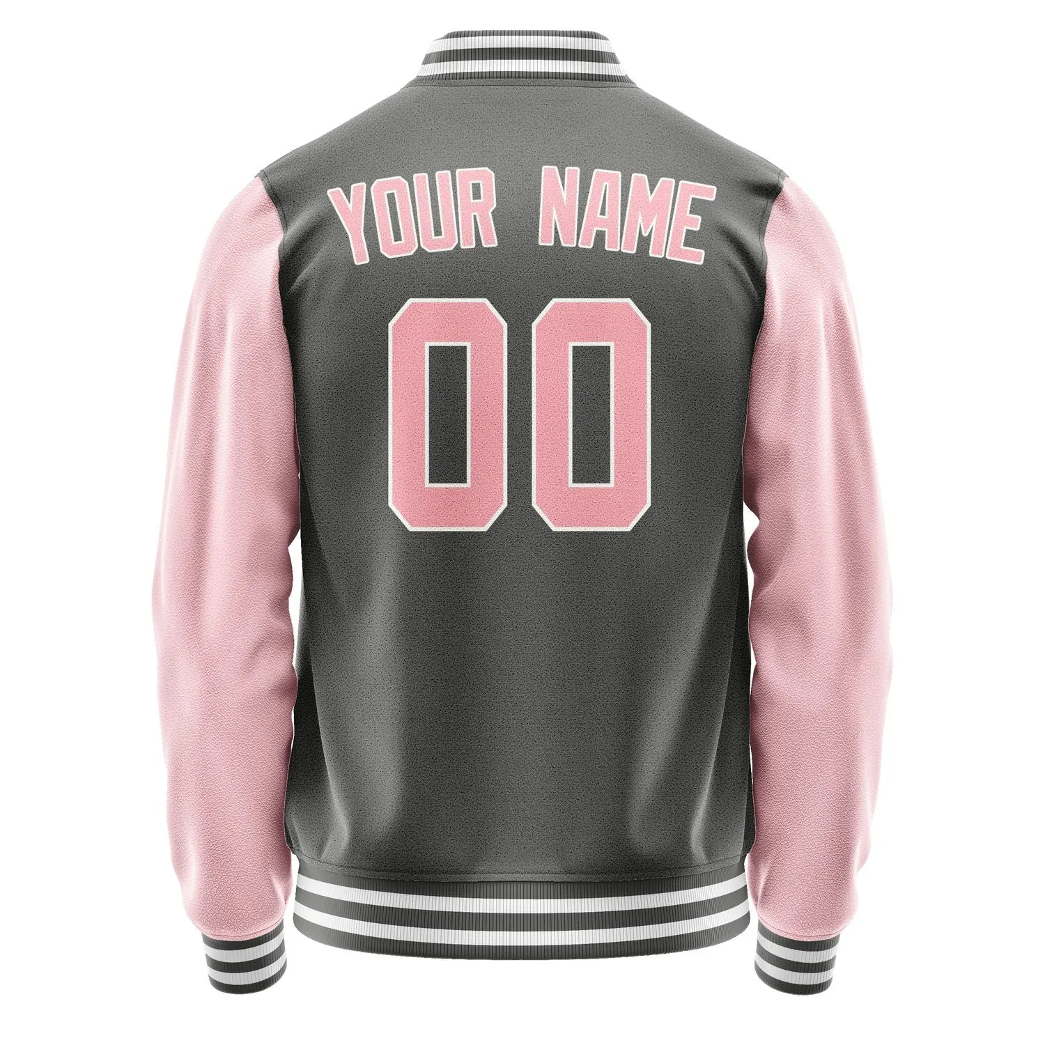 Custom Dark Grey Light Pink Jacket