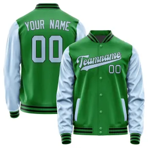 Custom Emerald Green Light Blue Jacket