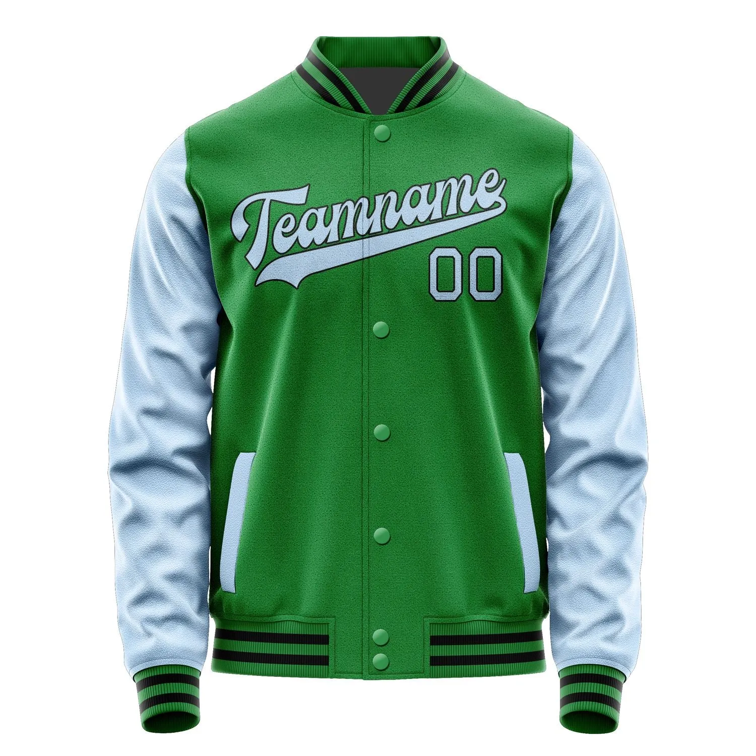 Custom Emerald Green Light Blue Jacket