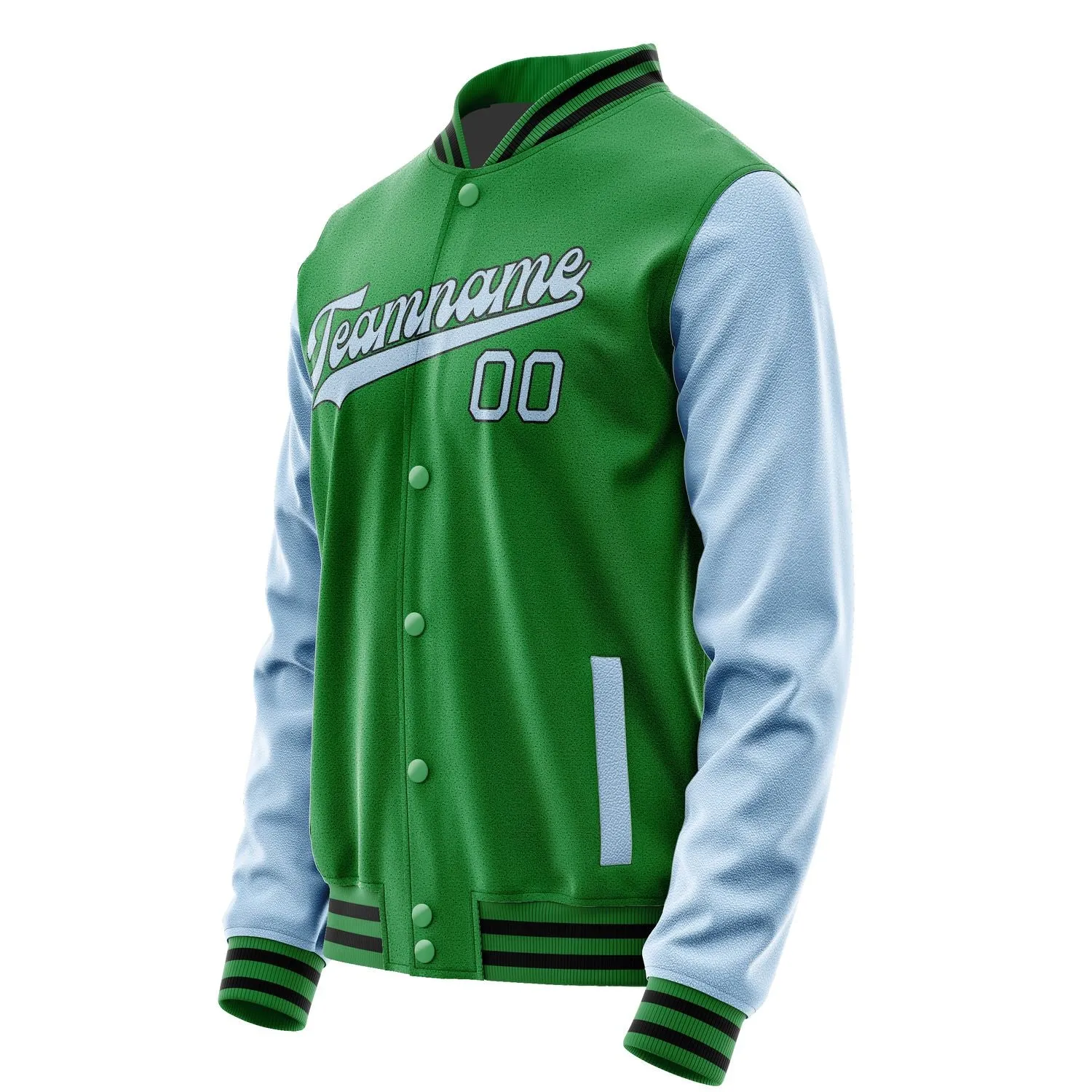 Custom Emerald Green Light Blue Jacket