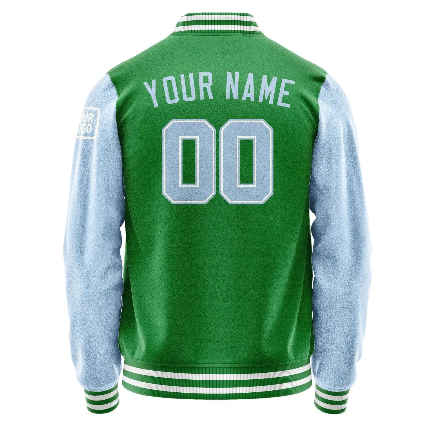 Custom Emerald Green Light Blue Jacket