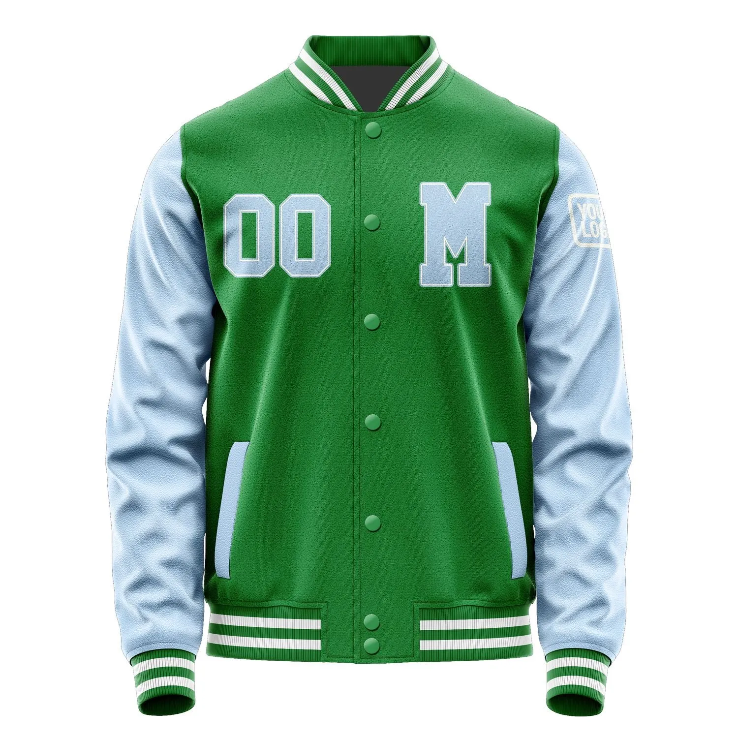 Custom Emerald Green Light Blue Jacket