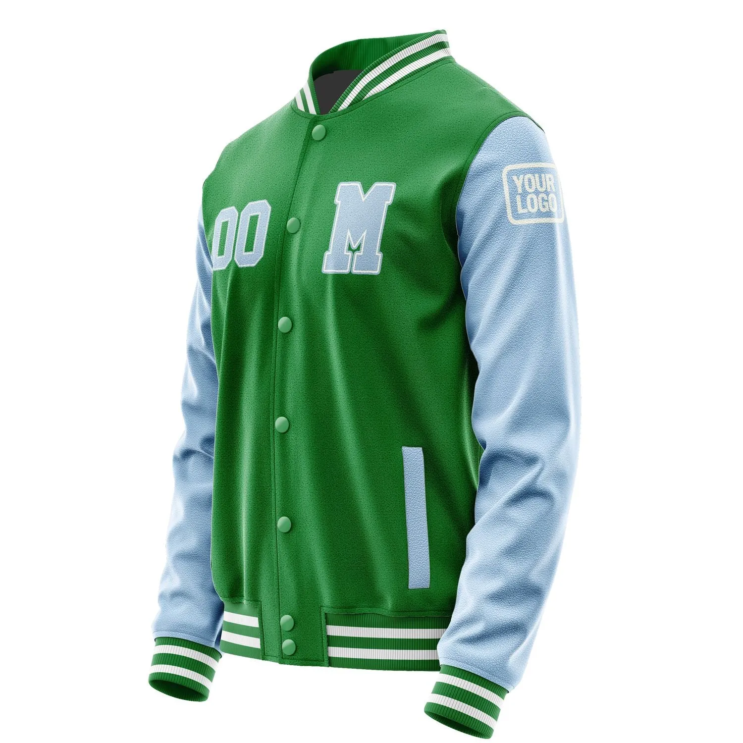 Custom Emerald Green Light Blue Jacket