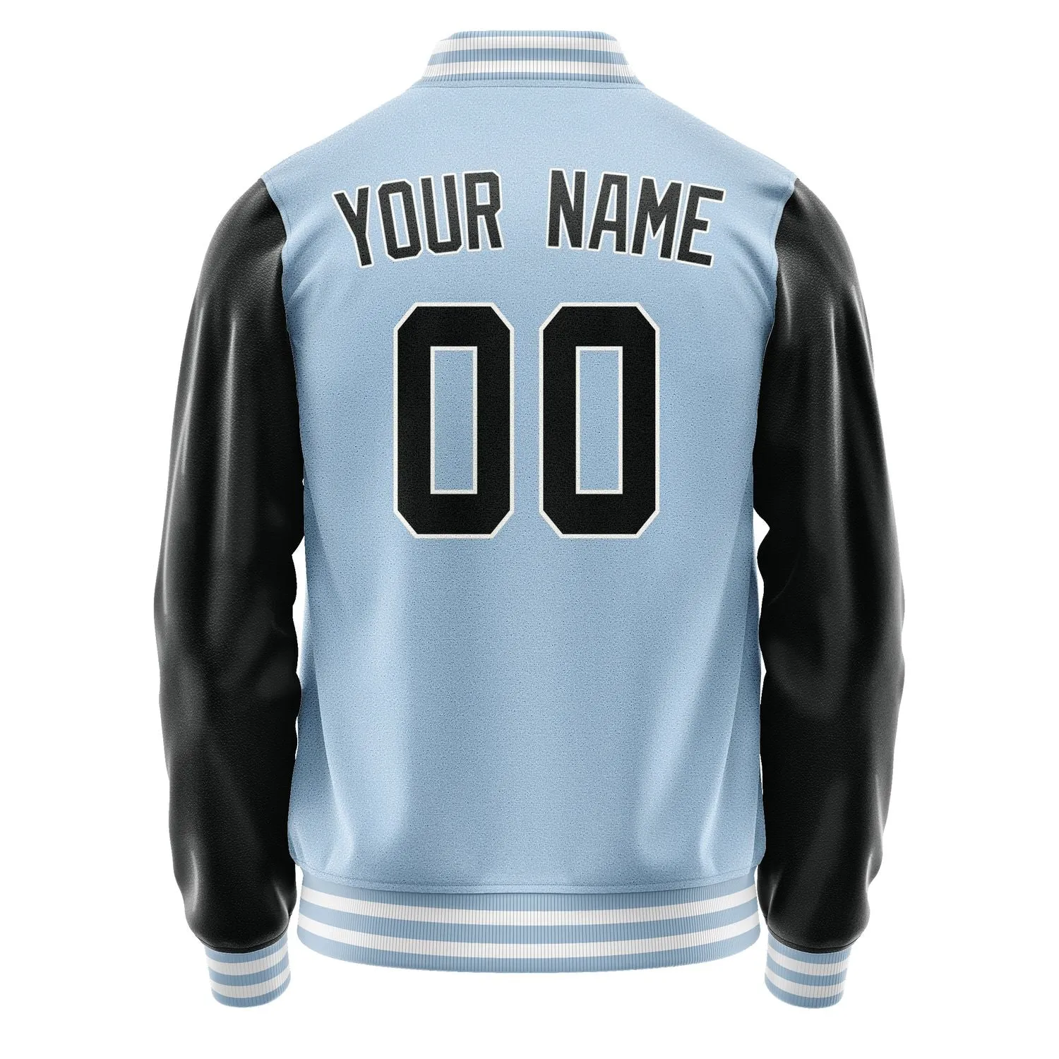 Custom Light Blue Black Jacket