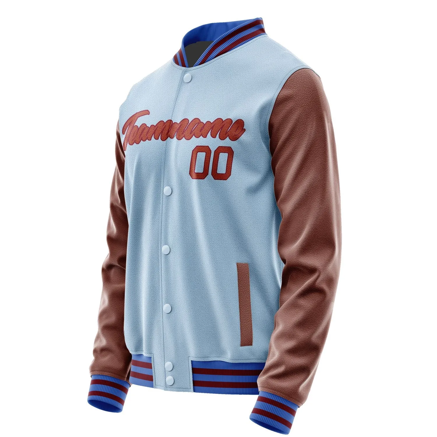 Custom Light Blue Coral Red Jacket