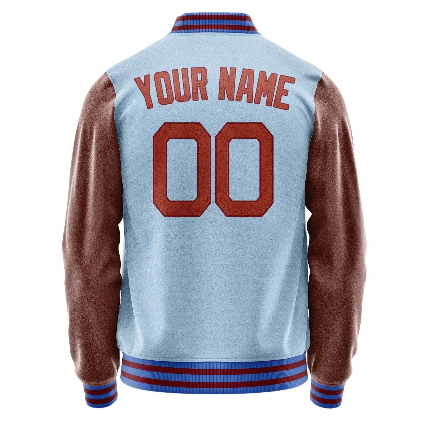 Custom Light Blue Coral Red Jacket