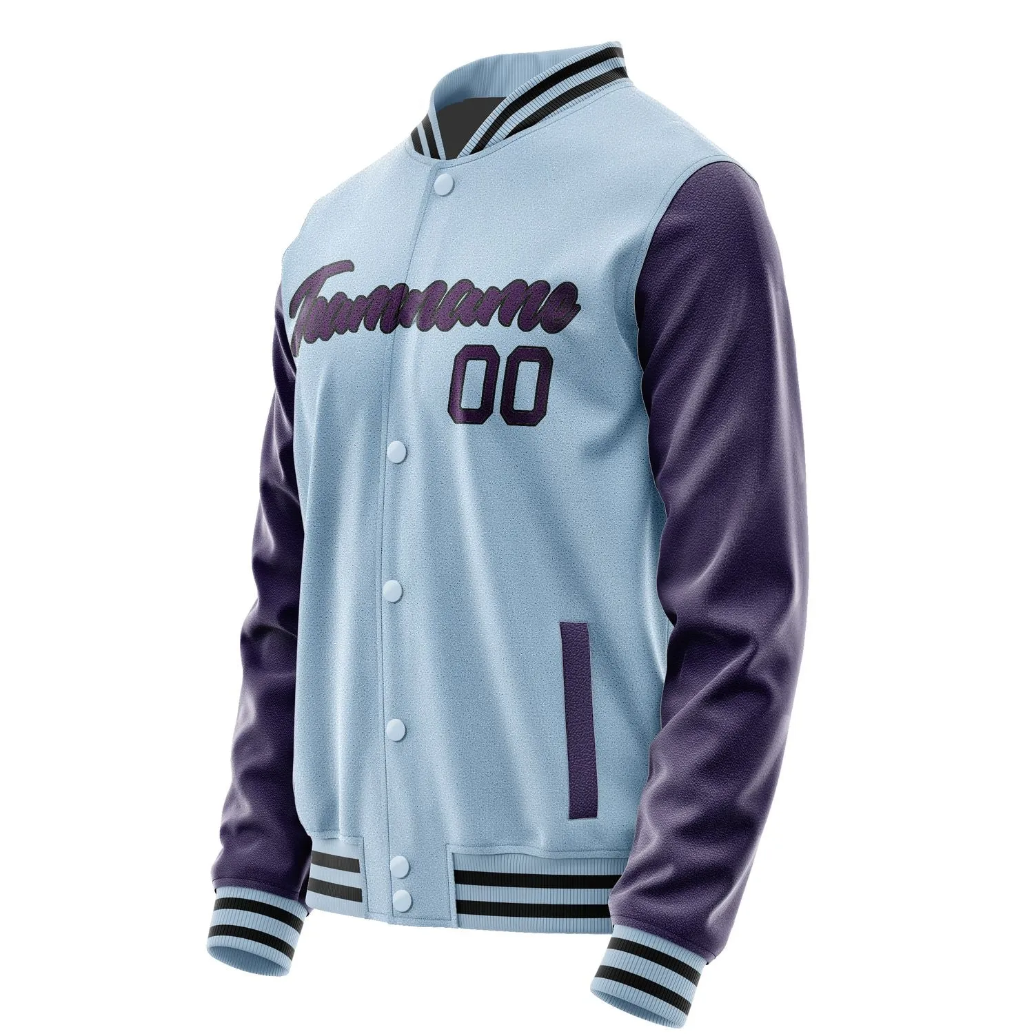 Custom Light Blue Dark Green Jacket
