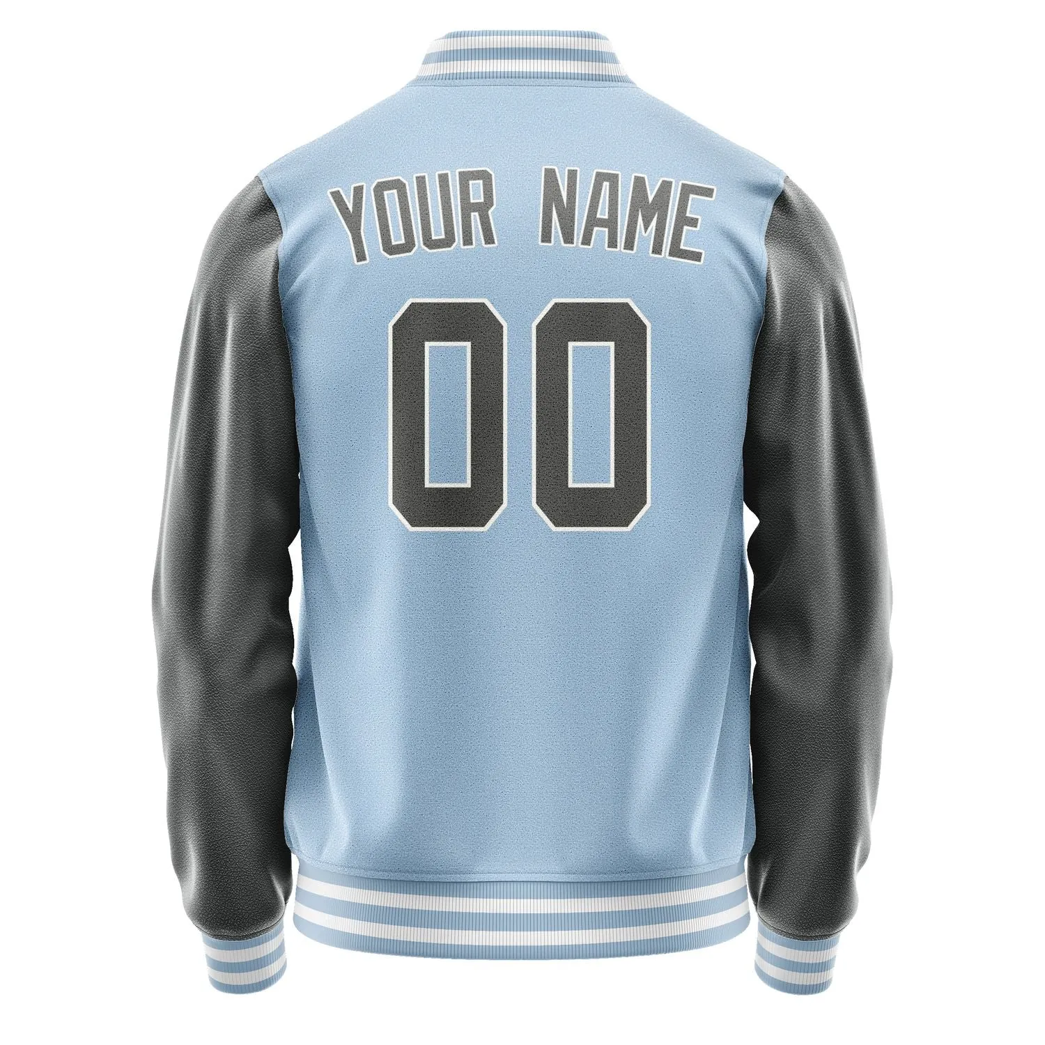 Custom Light Blue Dark Grey Jacket