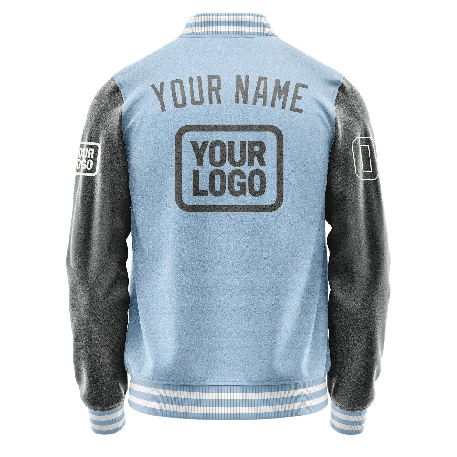 Custom Light Blue Dark Grey Jacket
