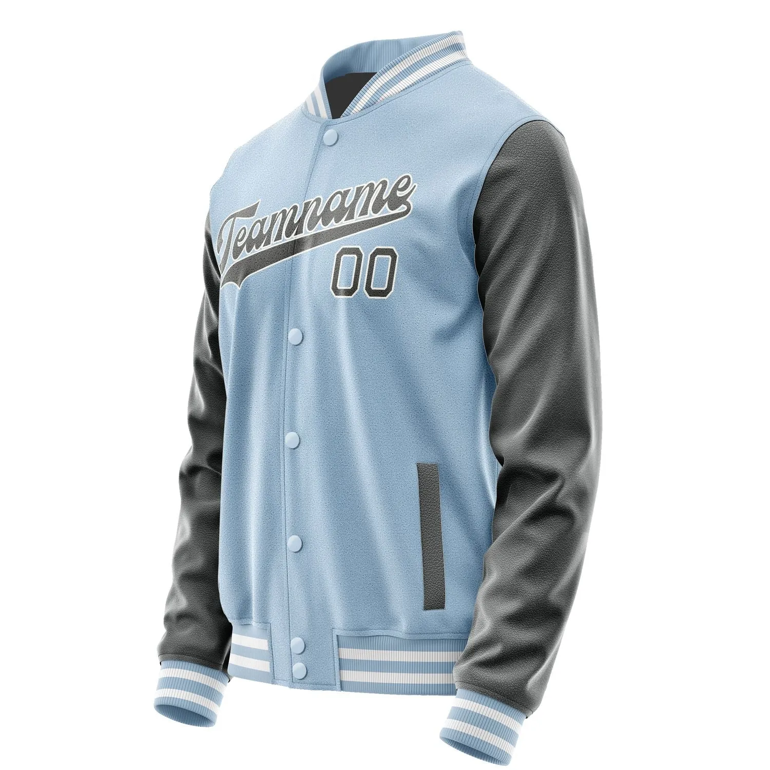 Custom Light Blue Dark Grey Jacket