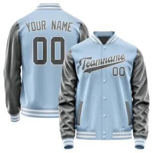 Custom Light Blue Dark Grey Jacket