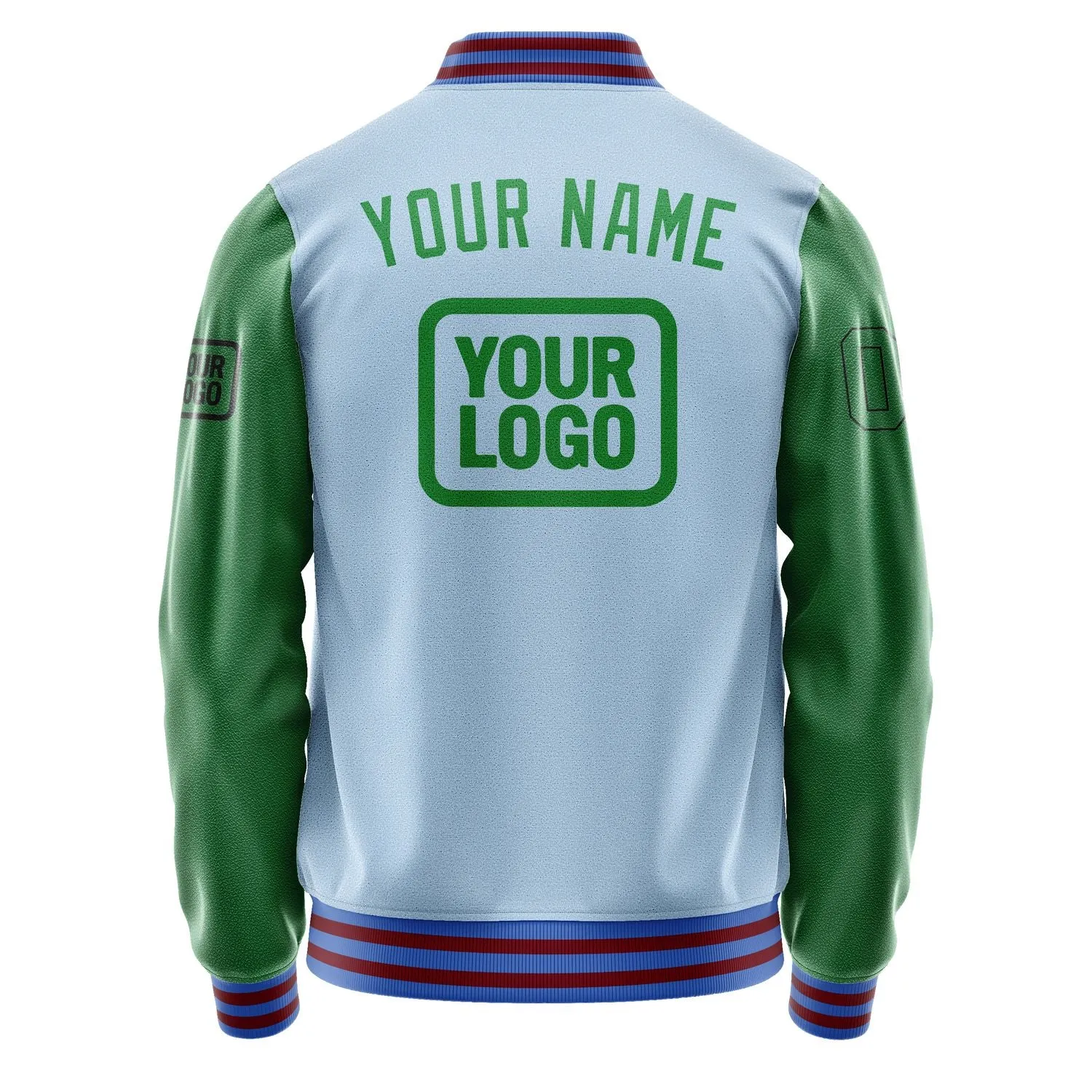 Custom Light Blue Emerald Green Jacket