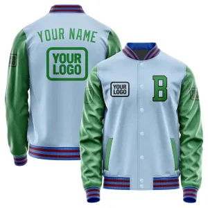 Custom Light Blue Emerald Green Jacket