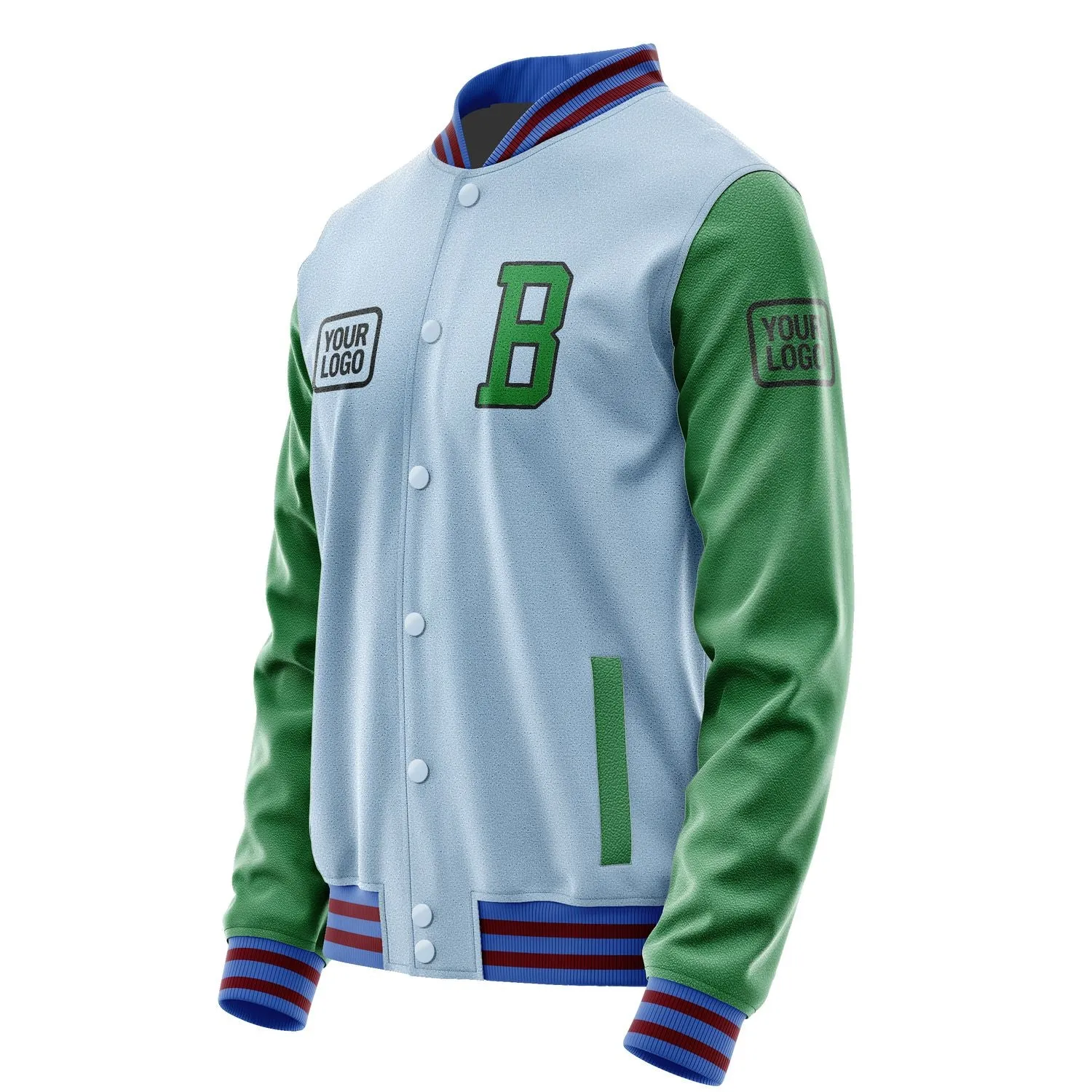 Custom Light Blue Emerald Green Jacket