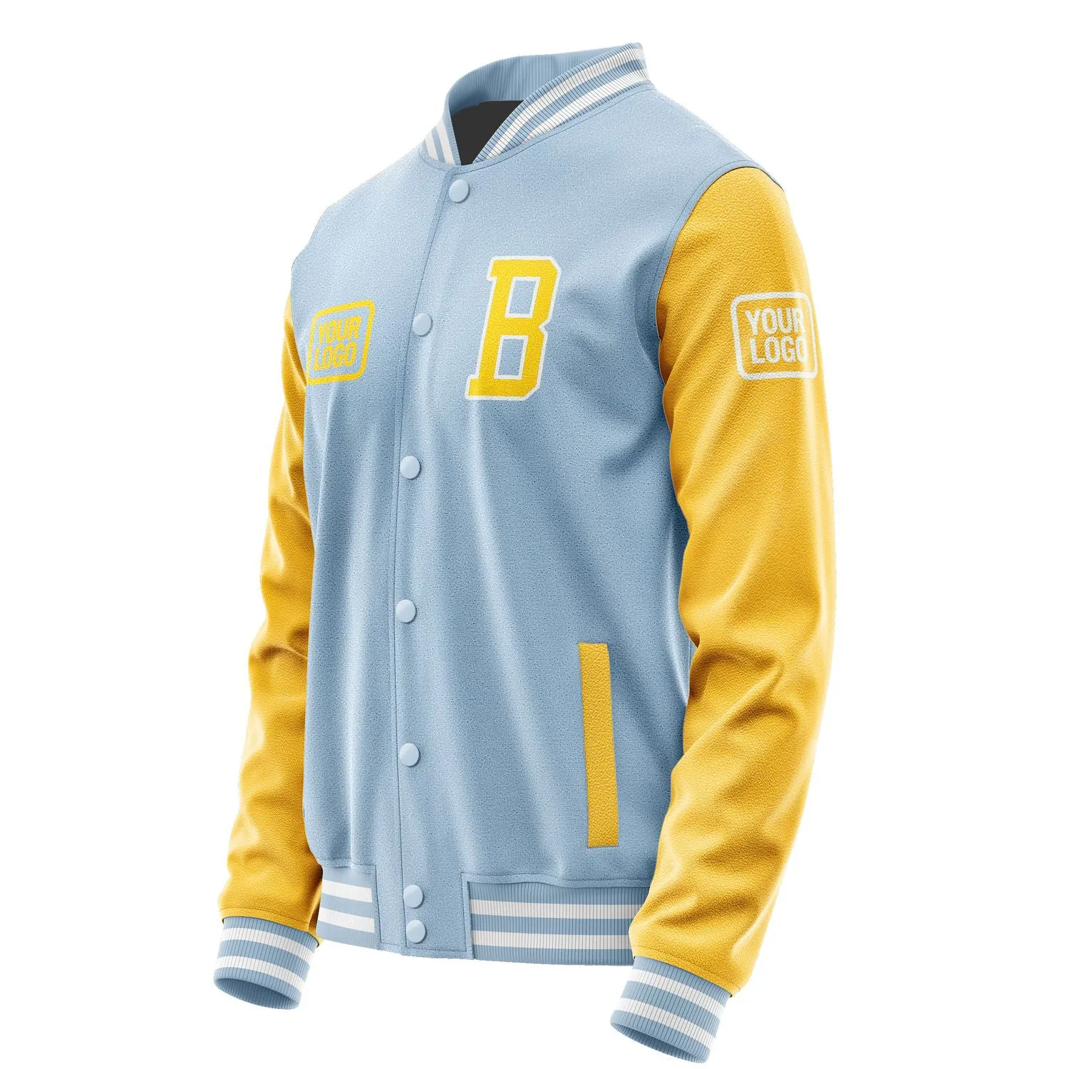 Custom Light Blue Gold Jacket