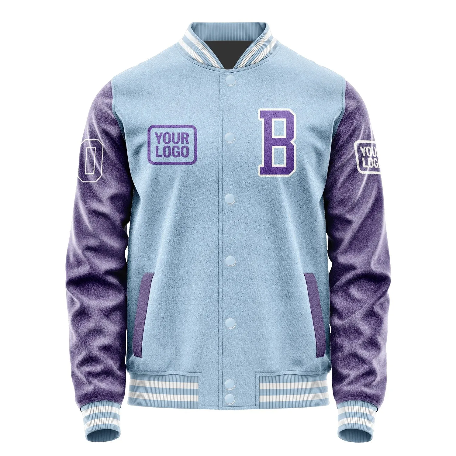 Custom Light Blue Light Purple Jacket