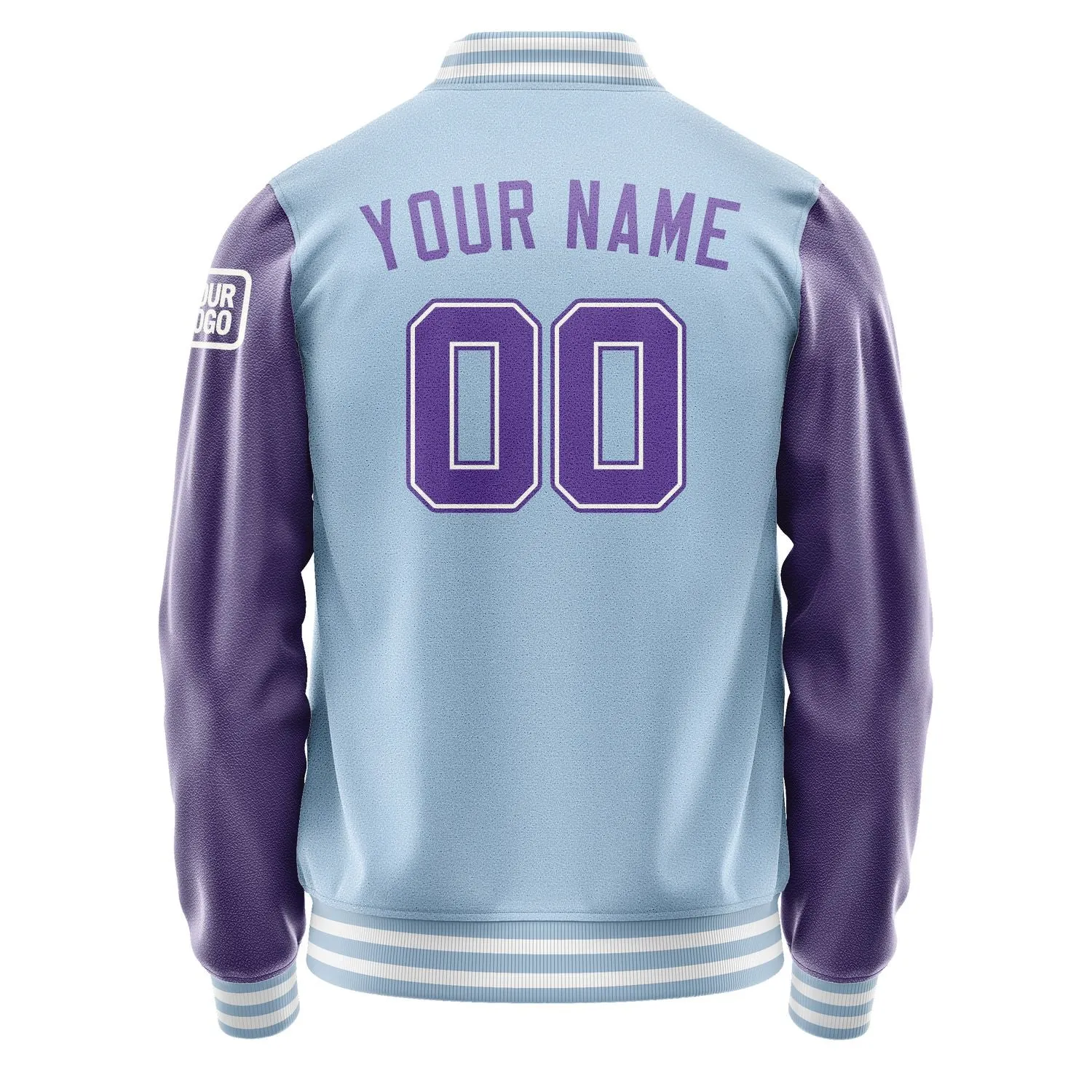 Custom Light Blue Light Purple Jacket