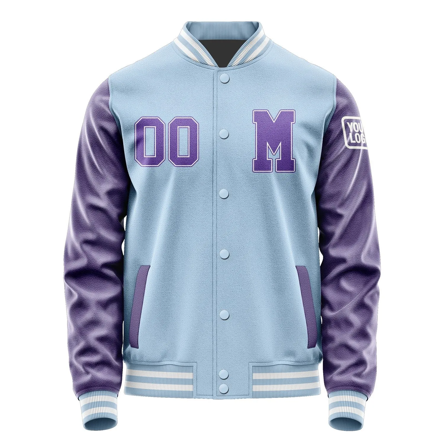 Custom Light Blue Light Purple Jacket