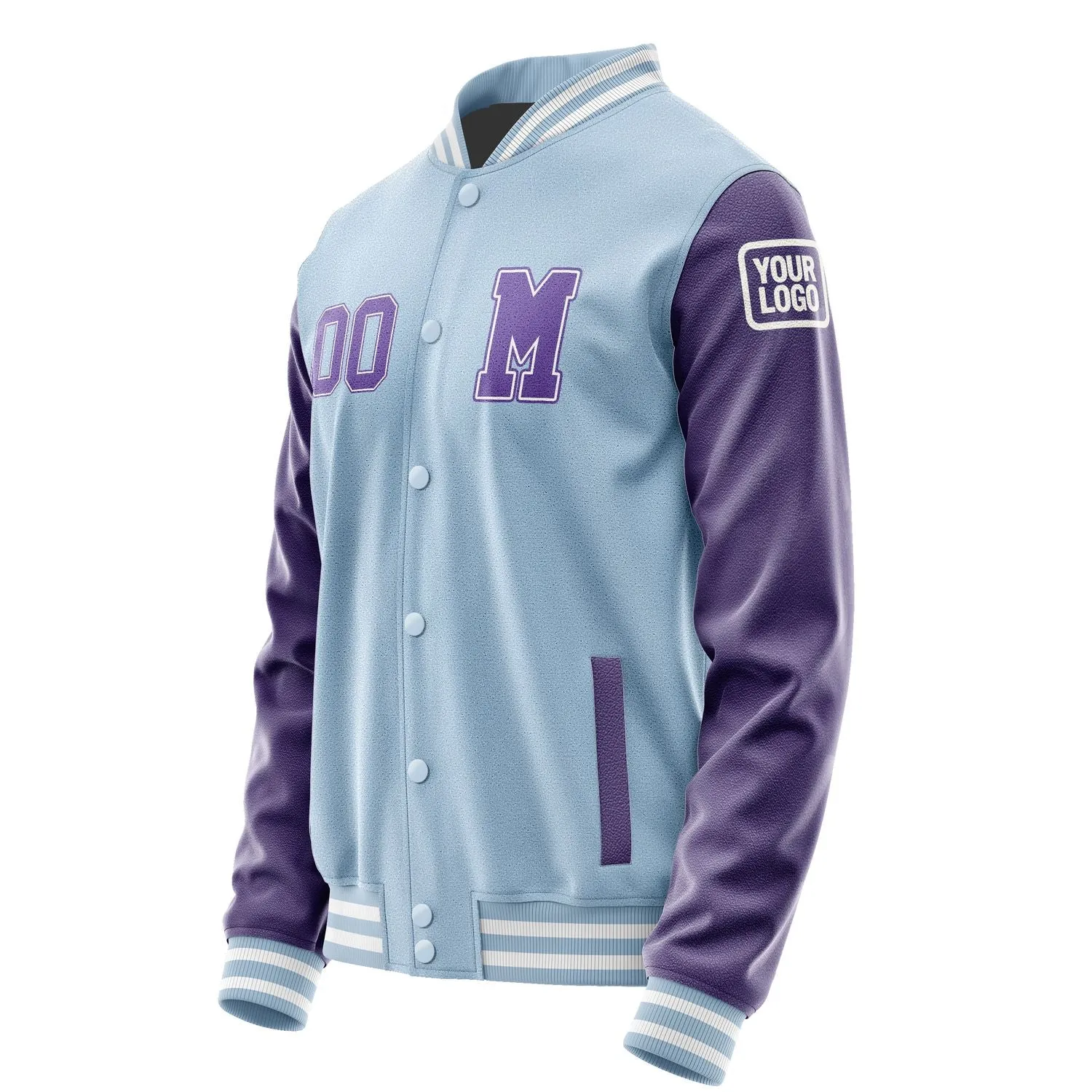 Custom Light Blue Light Purple Jacket