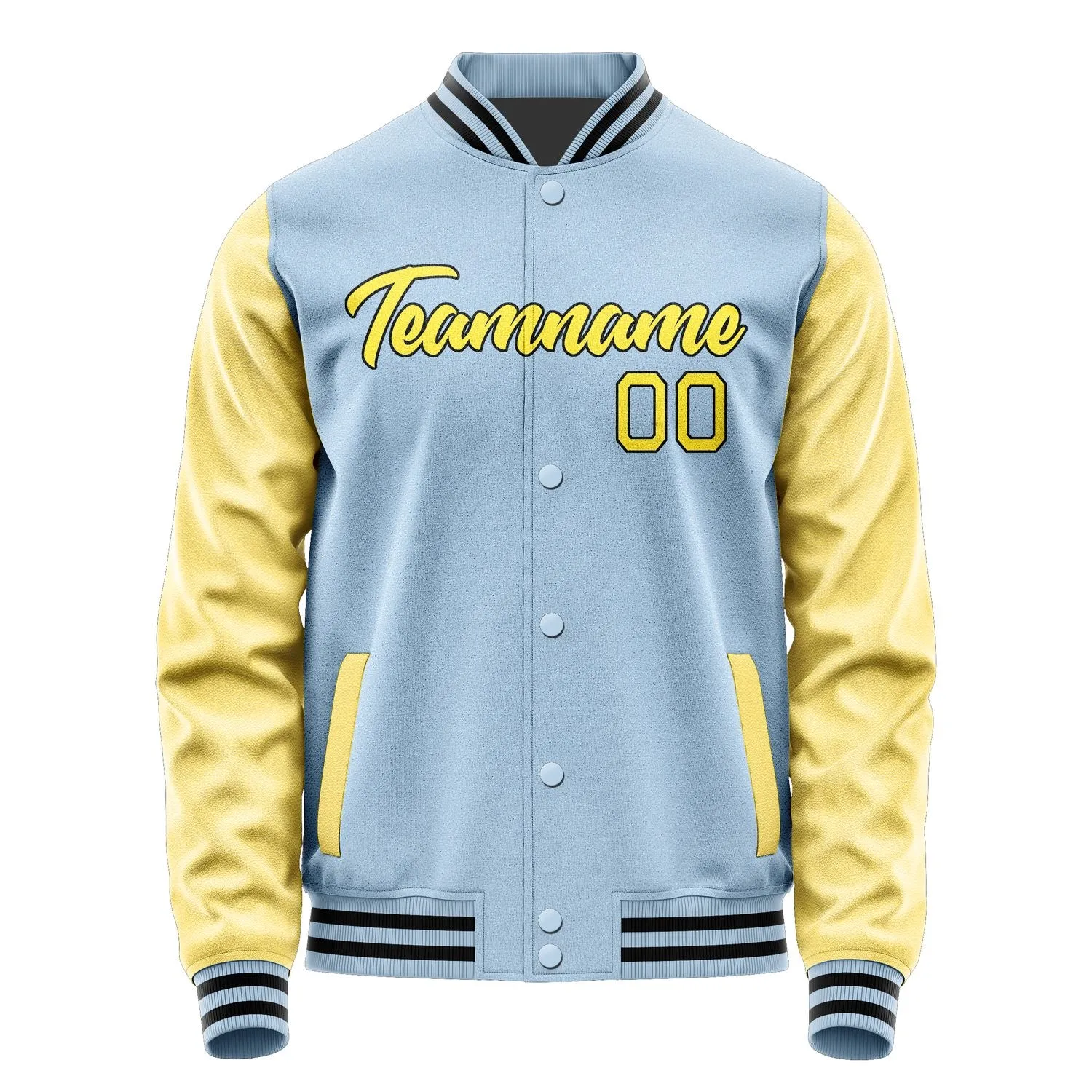 Custom Light Blue Light Yellow Jacket