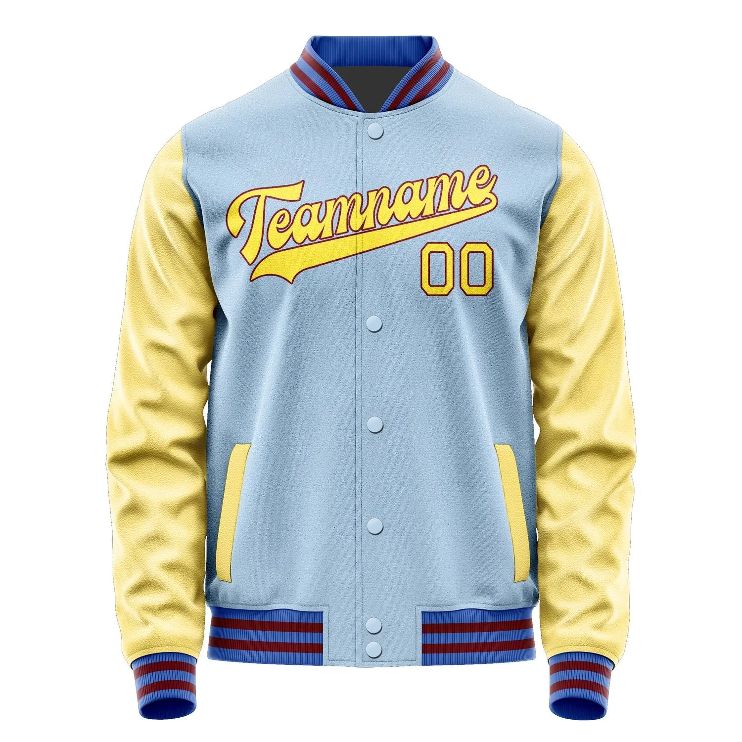 Custom Light Blue Light Yellow Jacket