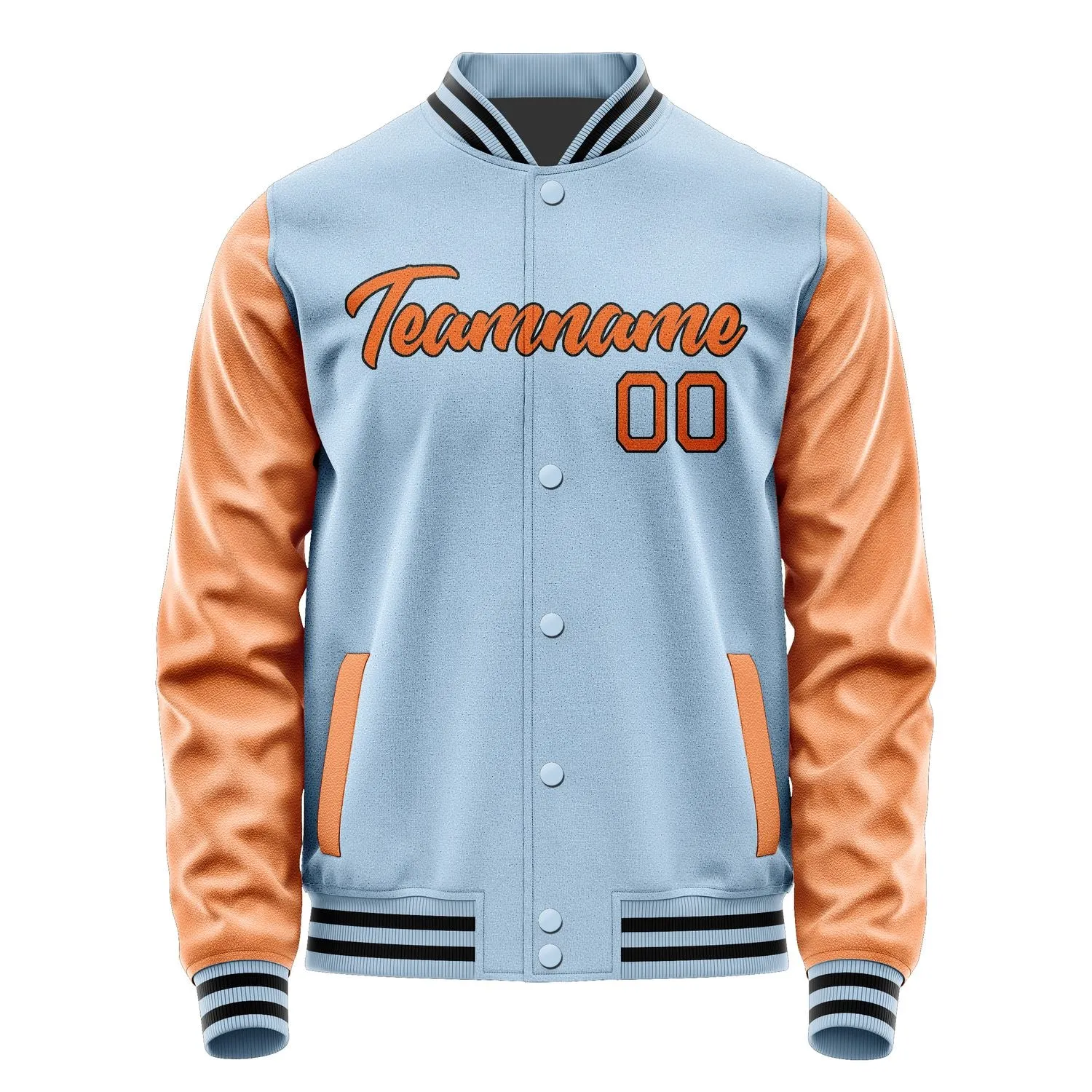 Custom Light Blue Orange Jacket