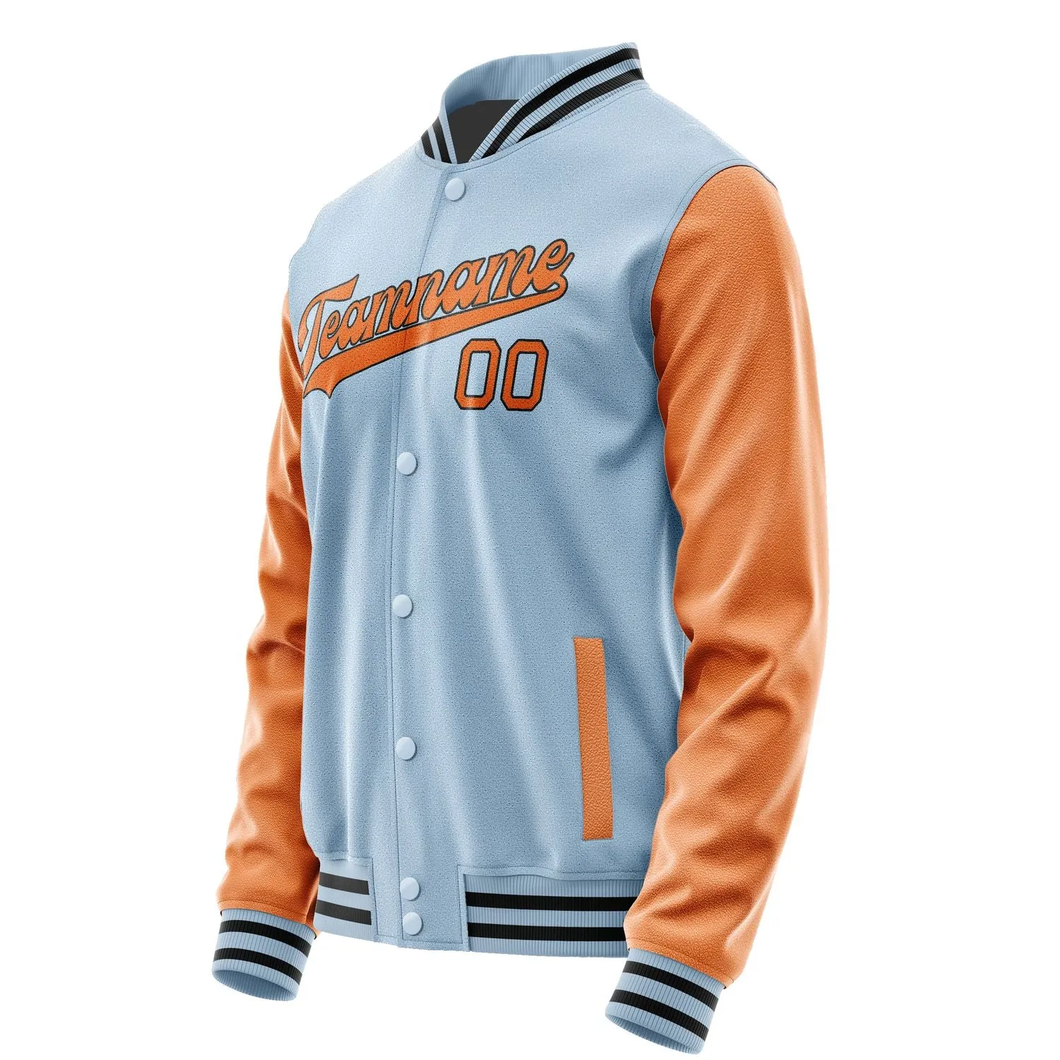 Custom Light Blue Orange Jacket