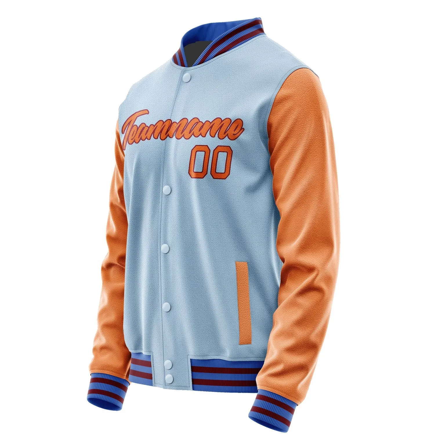 Custom Light Blue Orange Jacket
