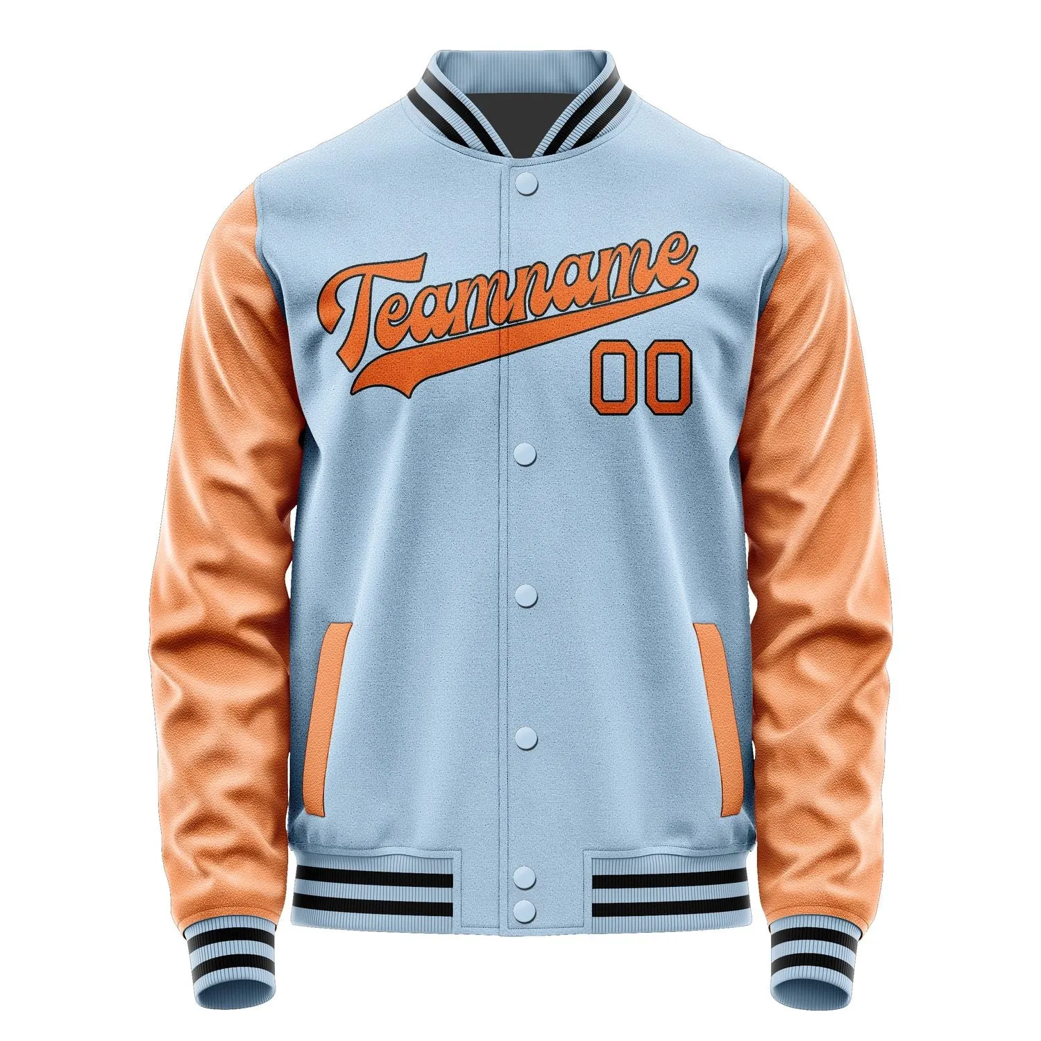 Custom Light Blue Orange Jacket