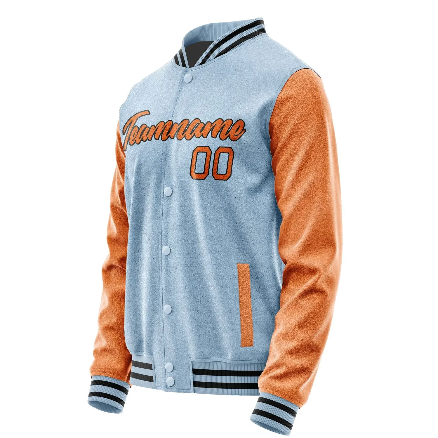 Custom Light Blue Orange Jacket