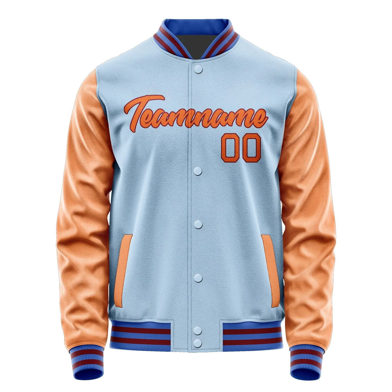 Custom Light Blue Orange Jacket