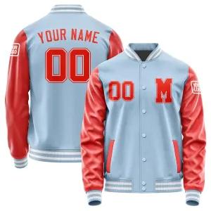 Custom Light Blue Orange Red Jacket