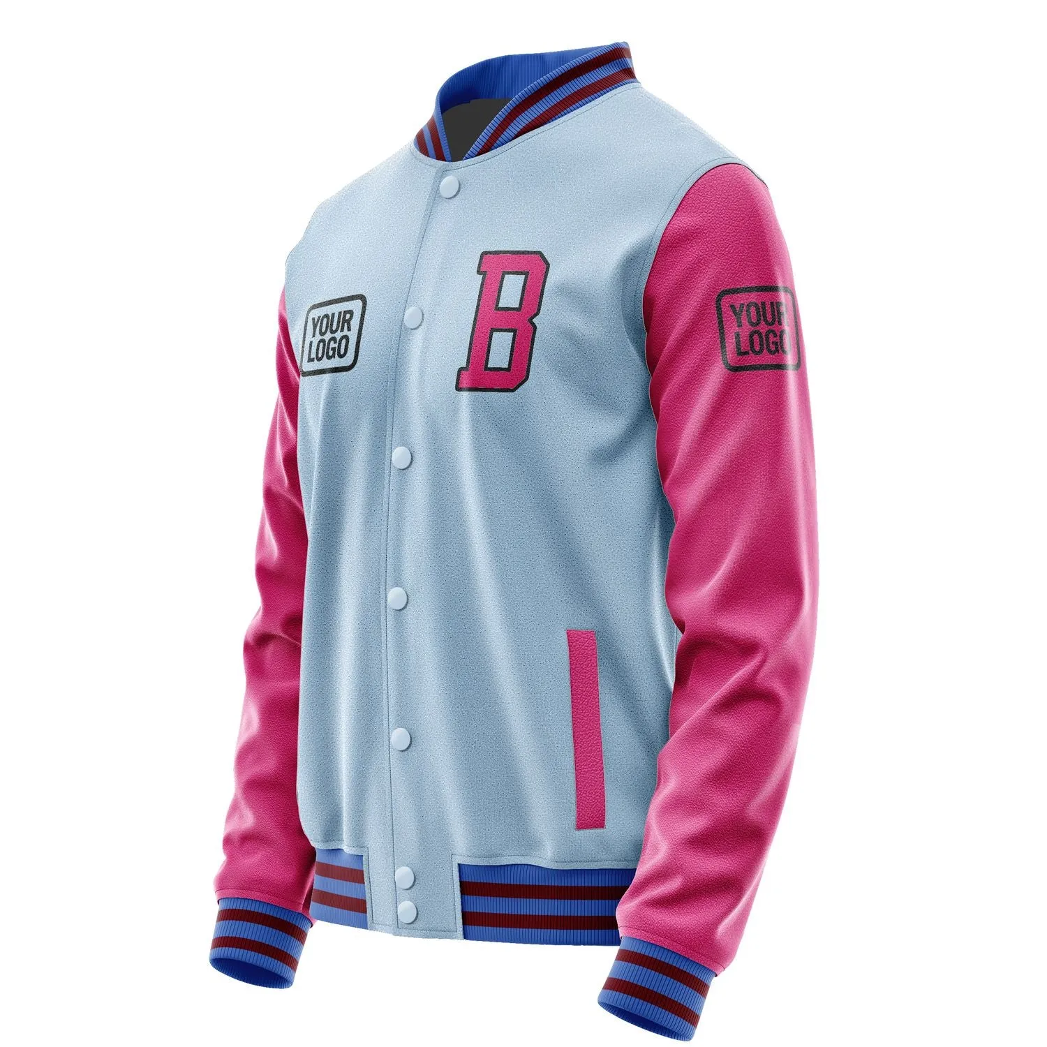 Custom Light Blue Pink Jacket