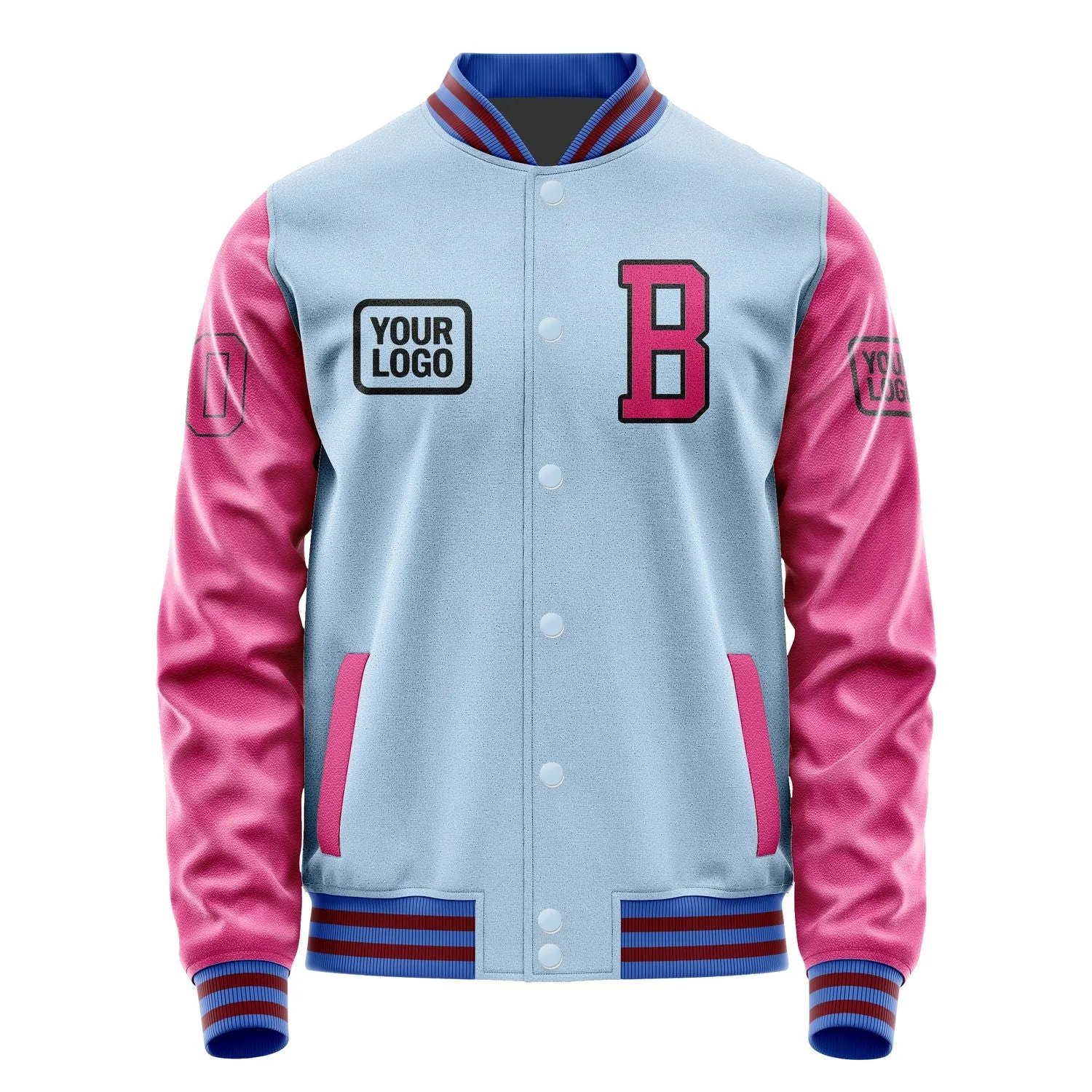 Custom Light Blue Pink Jacket