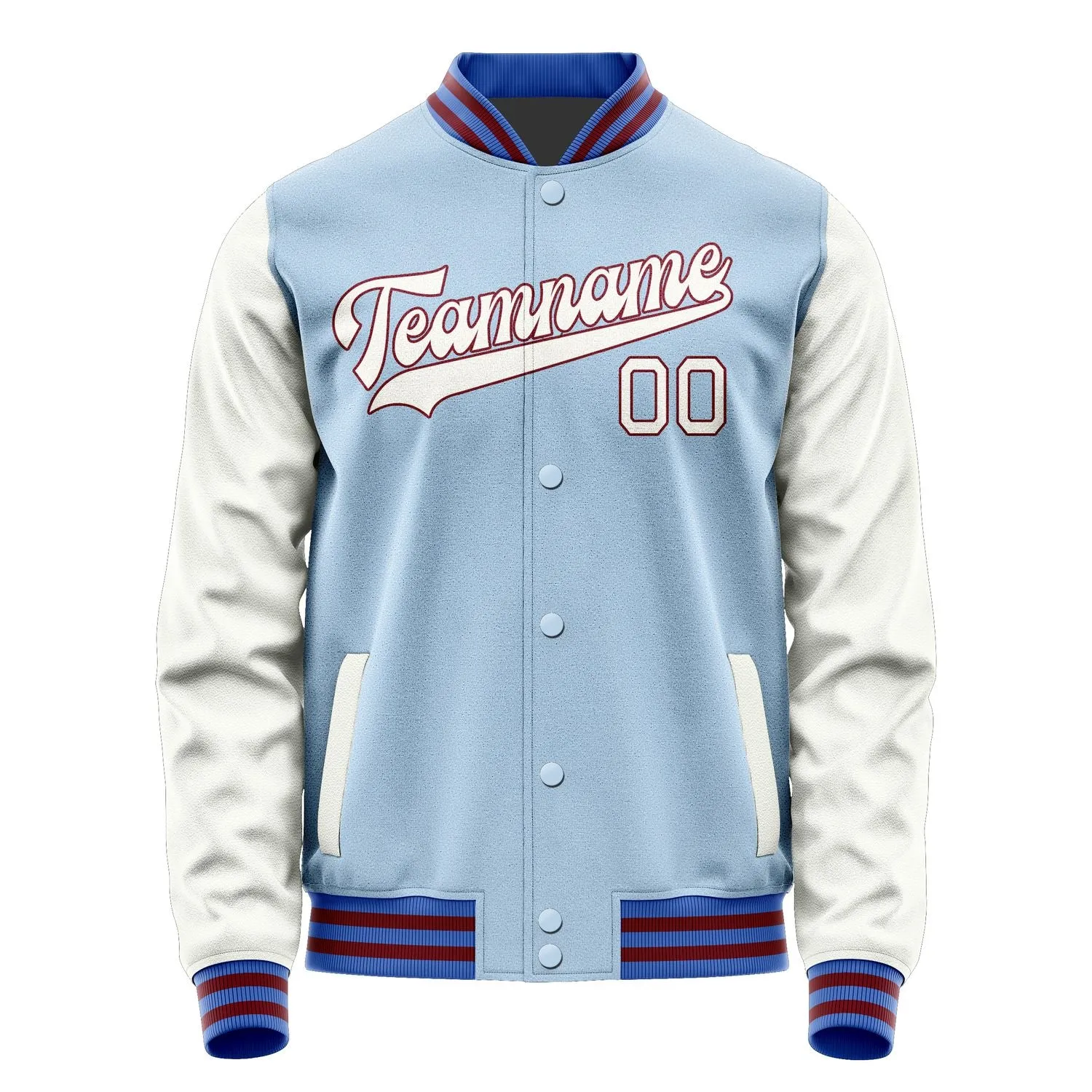 Custom Light Blue White Jacket