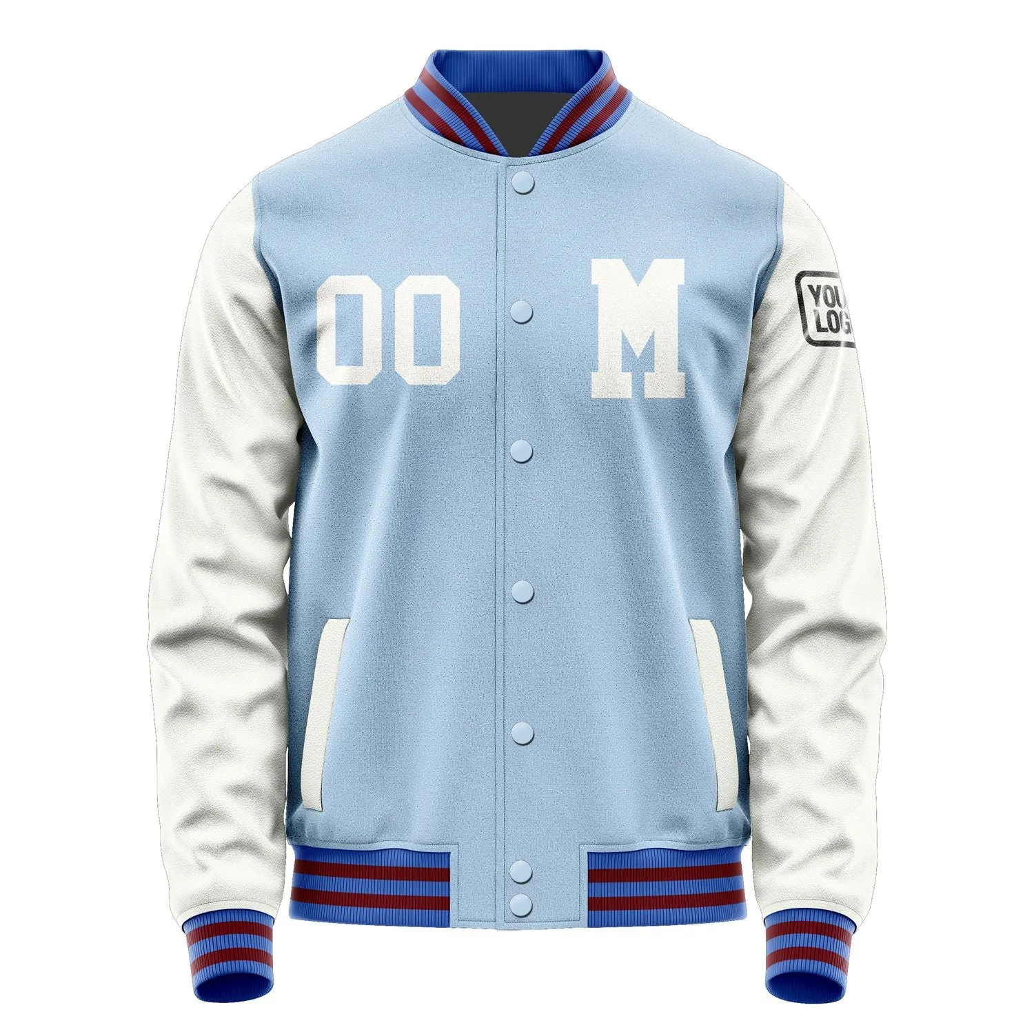 Custom Light Blue White Jacket