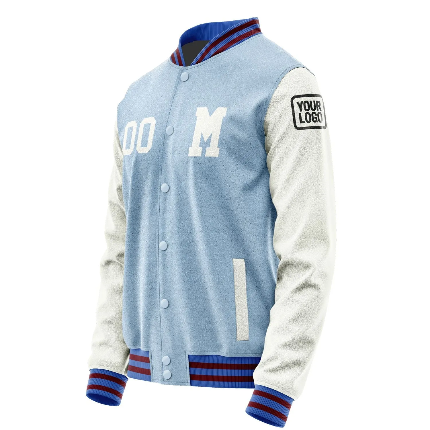 Custom Light Blue White Jacket