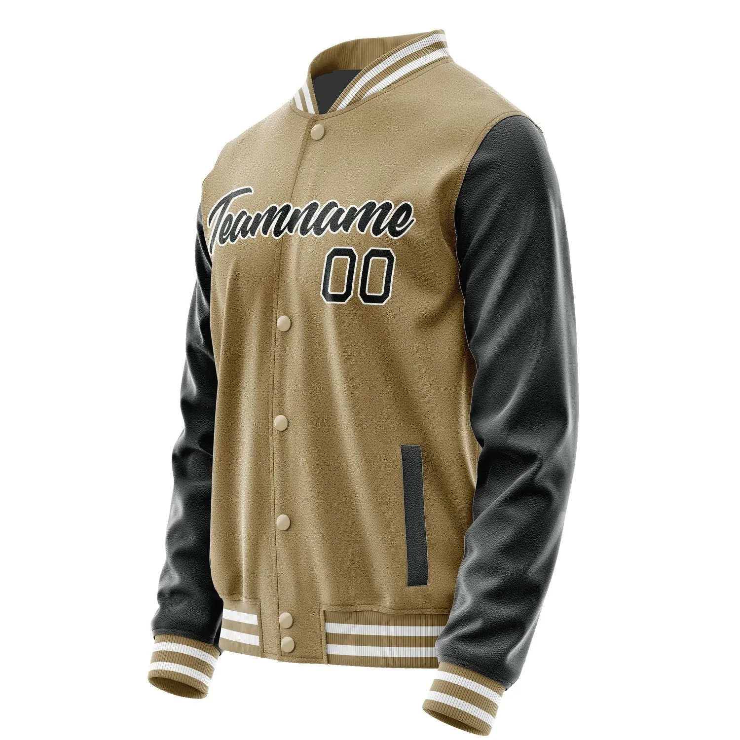 Custom Light Khaki Black Jacket