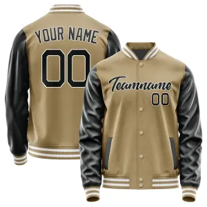 Custom Light Khaki Black Jacket
