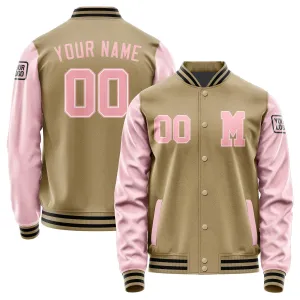 Custom Light Khaki Light Pink Jacket