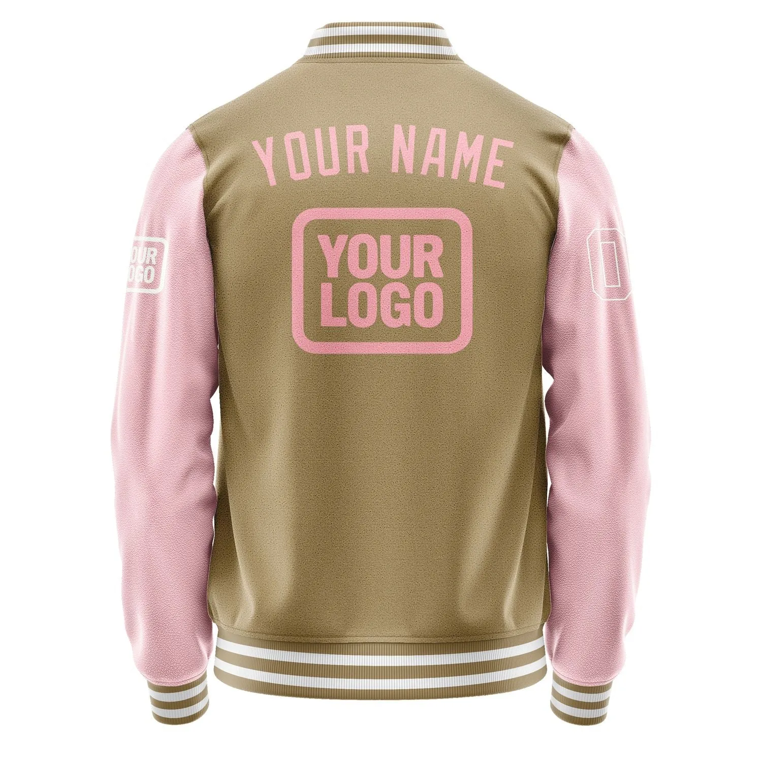 Custom Light Khaki Light Pink Jacket