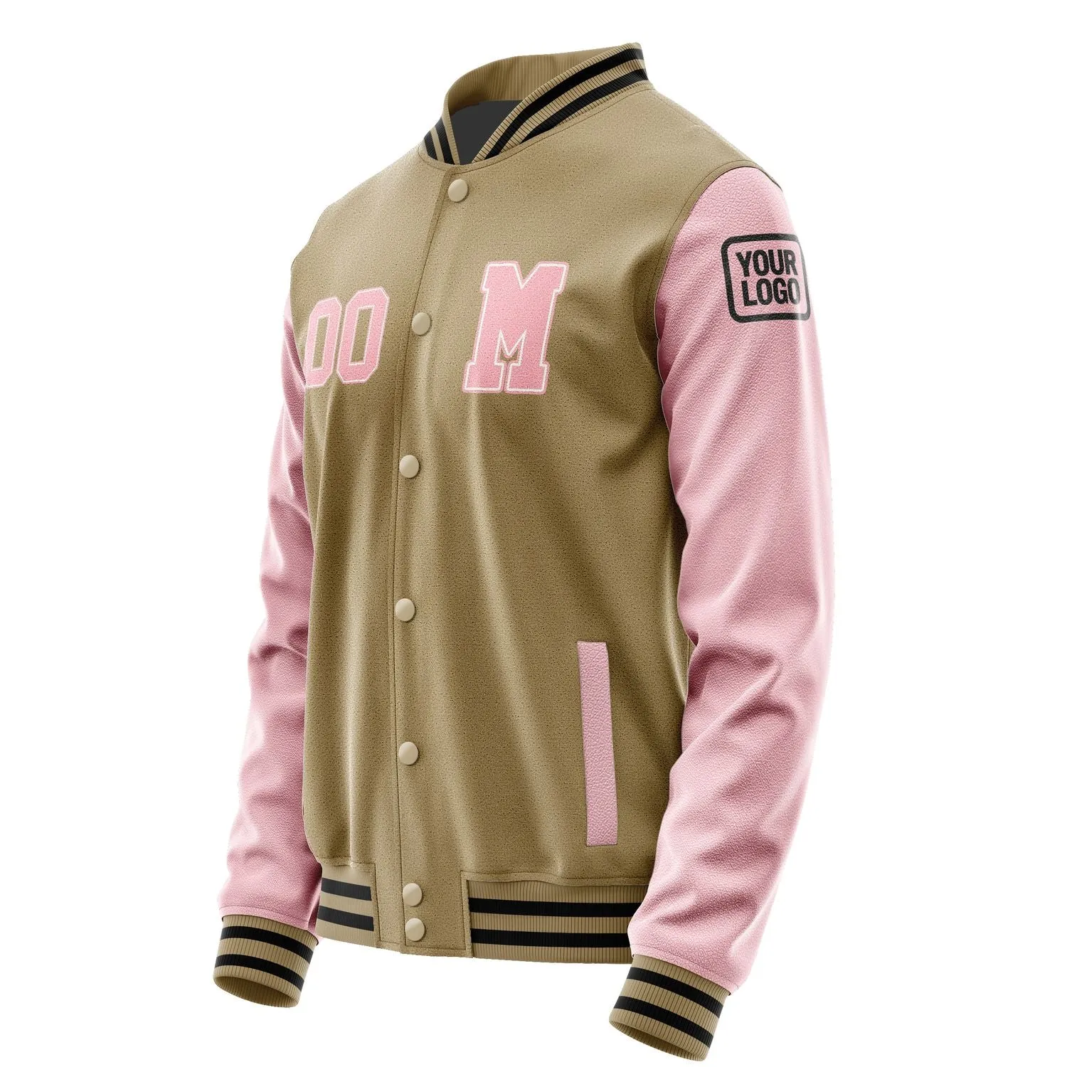 Custom Light Khaki Light Pink Jacket