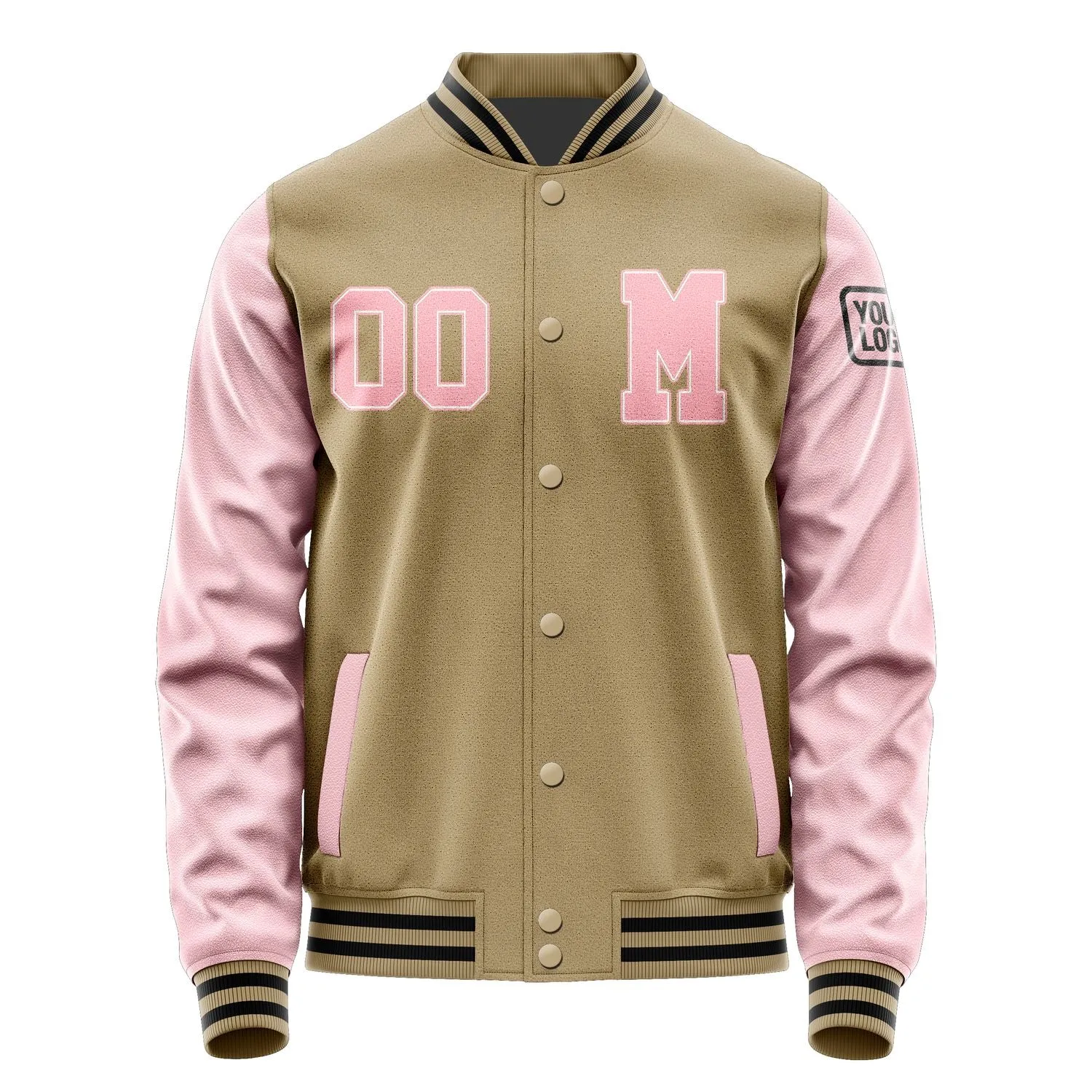 Custom Light Khaki Light Pink Jacket