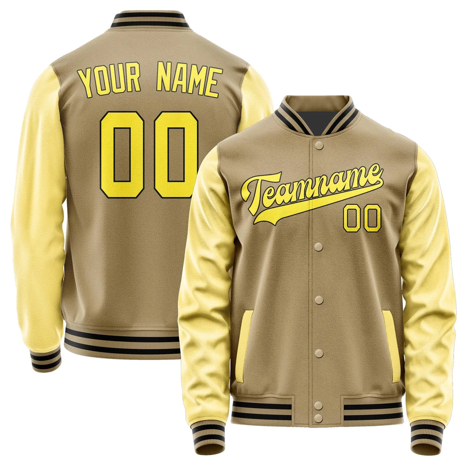 Custom Light Khaki Light Yellow Jacket