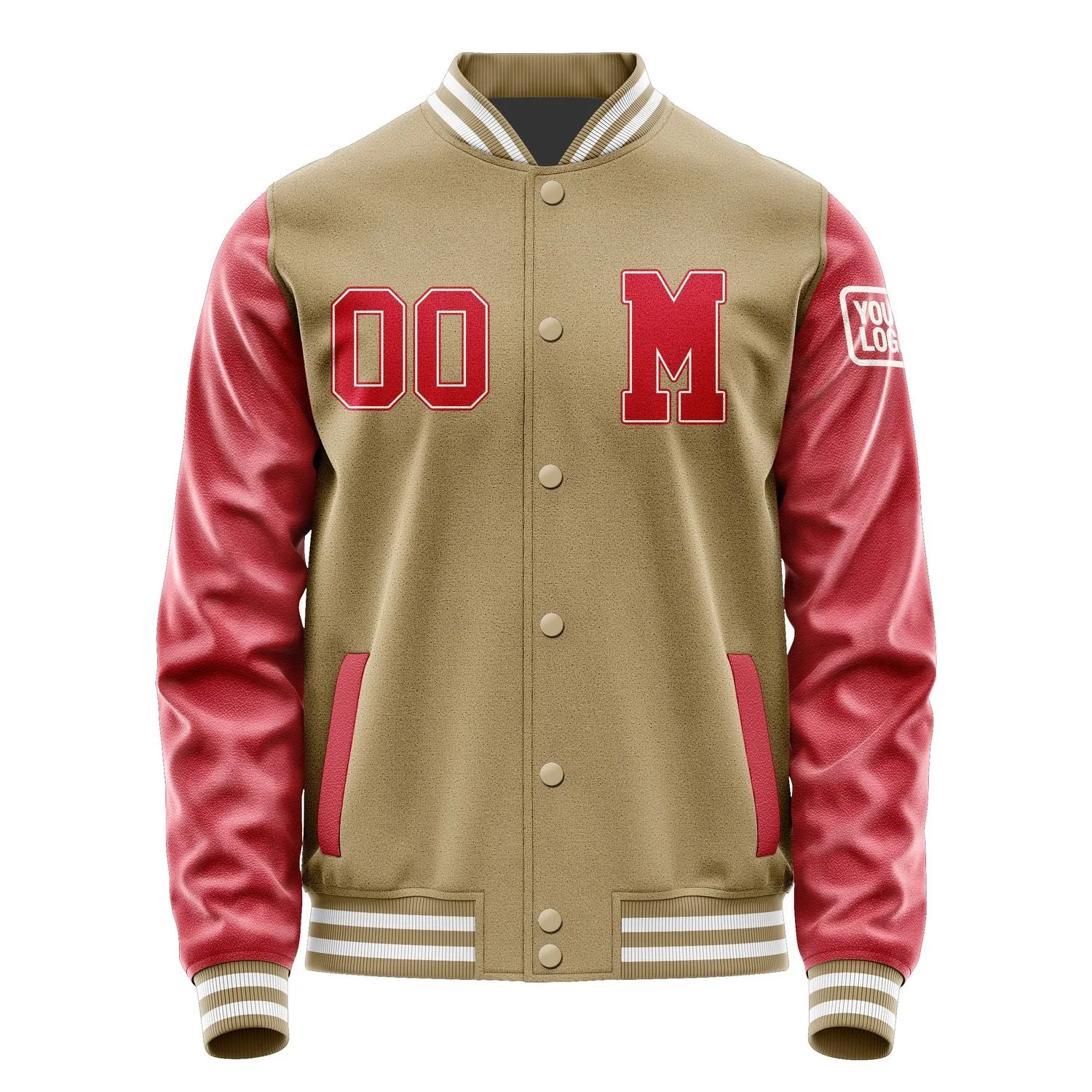 Custom Light Khaki Red Jacket