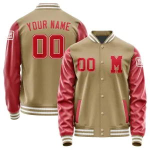 Custom Light Khaki Red Jacket