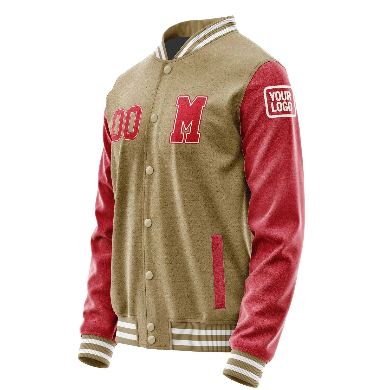 Custom Light Khaki Red Jacket